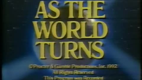 February 1992 - Closing Credits to 'As the World Turns'