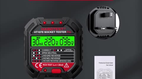 Socket Tester Pro Voltage Test RCD 30mA Socket Detector