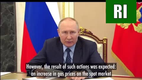 BREAKING Putin: Western Sanctions Against Russia Lead To Catastrophic Consequences For Energy Market