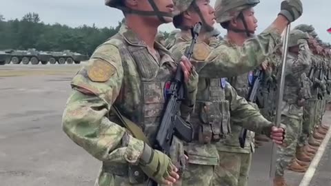 Chinese army doing military exercises with Belarus