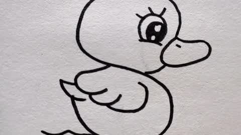 How to draw simple Duck in 1 minute #drawing​ #draw​ #painting