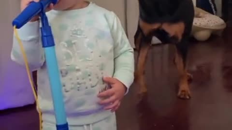 Baby voice and dog voice funny