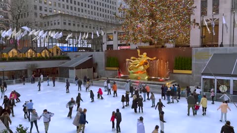 Times Square Rainy Revelry: Winter Walk Amidst NYC's Neon Wonderland