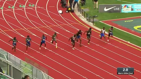 100m Men Eugene USA USATF April 2021 with Trayvon Bromell & Noah Lyles