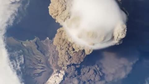 NASA/ Sarychev volcano Eruption from the international space station