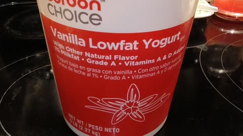 Eating Gordon Choice Vanilla Lowfat Yogurt, Dbn, MI, 12/26/23