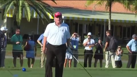 “You think Biden can do that?" President Trump SMASHES drive at LIV event