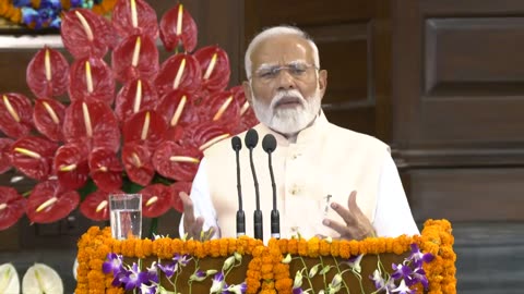 Hon'ble Prime Minister Narendra Modi at NDA Parliamentary Party Meeting