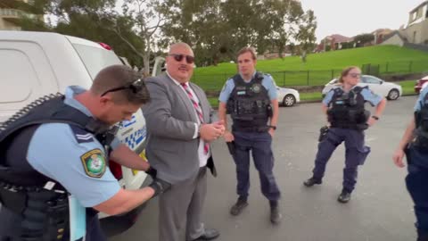 Aussie Cossack arrested Drummoyne sailing club Fiona Martin MP event 20 April 2022