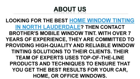 Best Home Window Tinting in North Lauderdale