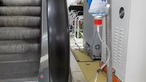 Disinfection of escalator