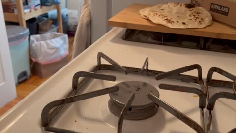 Relax | Warming Tortilla's on a gas stove | San Francisco | Wednesday alone