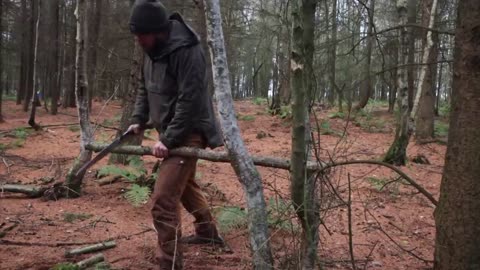 Solo Lounger Setting up camp in Winter | One Pot Open air fire Cooking