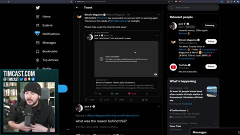 Jack Dorsey SHOCKED Youtuber He Promoted Is BANNED, Ex Twitter CEO Now On OTHERSIDE Of Censorship