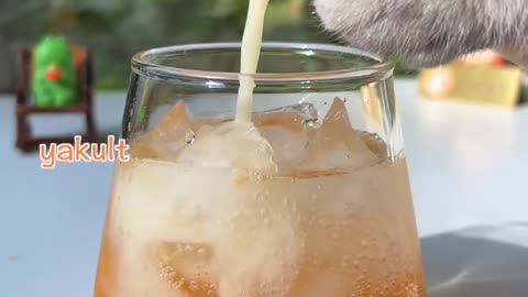 【Chef Cat ChangAn】Drinking Orange Soda is like In Summer #JucieRecipe #CatCookingFood #Shorts