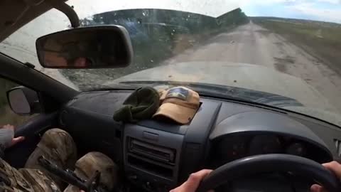 ❗️A hit on a Ukrainian soldier who was driving a car near the front line.