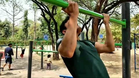 Close Grip Pull Ups for back & biceps.