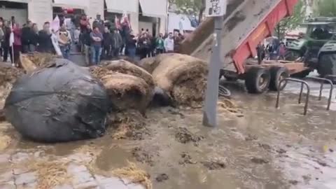 French Farmers Dump Manure in Protest