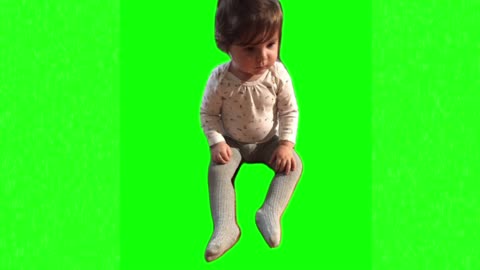 Little girl frustrated and mad meme green screen