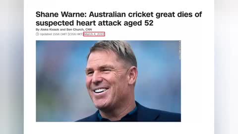 CRICKET LEGEND SHANE WARNE - GET VACCINATED AND LEARN TO LIVE WITH IT DIES OF SUSPECTED HEART ATTACK