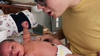 Baby Goes To The Bathroom Right After Dad Changes Diaper