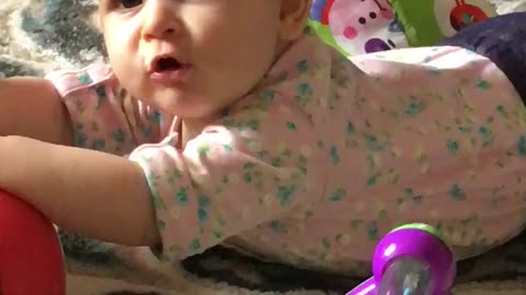 Dad asks baby if she's sick, baby gives hilarious response