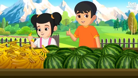 Freash fruits cartoon