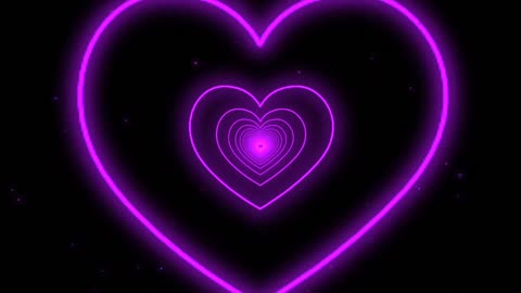 129. Neon Lights Love Heart Tunnel Background💜Purple Heart Background