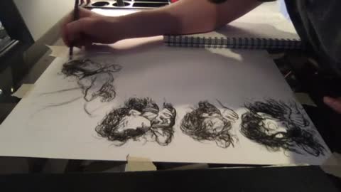 Charcoal Art for page 100 with Gamer Music