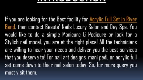 Best facility for Acrylic Full Set in River Bend