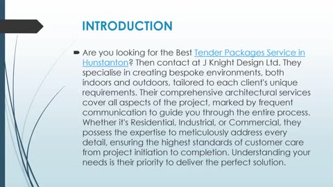 Best Tender Packages Contractor in Hunstanton- J Knight Design Ltd