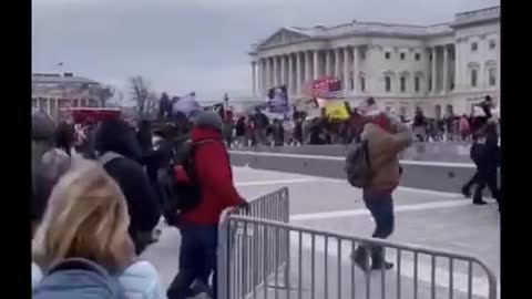 DC Police Welcome "Protesters" inside barricades to Capitol Building.