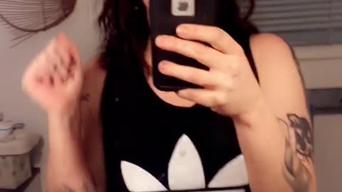 Black tank top adidas girl loves color in mirror falls down