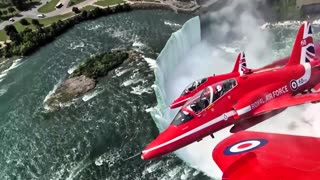 Britain's Red Arrows soar over Niagara Falls on Canadian tour