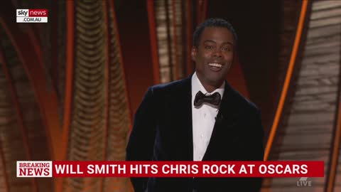 Will Smith attacks Chris Rock live at the Oscars after joking about his wife