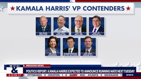 Kamala Harris to announce running mate by Tuesday, per report | LiveNOW from FOX