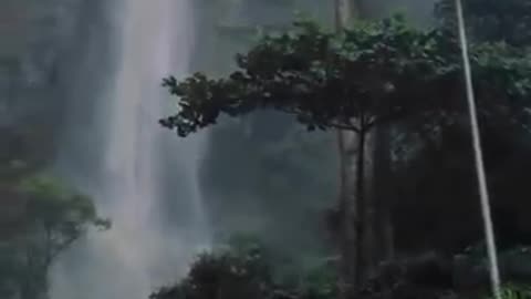 A Waterfall on a Rainy Evening