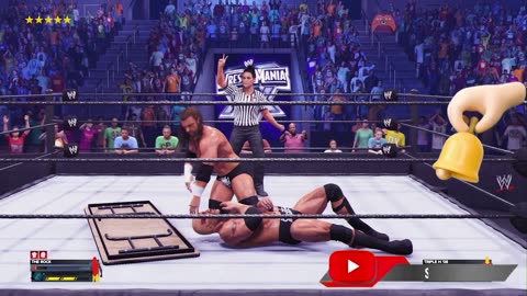 The Rock vs. Triple H No Holds Barred Match Gameplay WWE