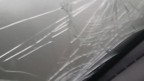 Huge Sized Hail Stones Destroy Car