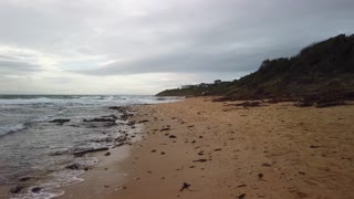 Half Moon Bay Beach walk. Sound of waves to relax or sleep. Melbourne, Australia