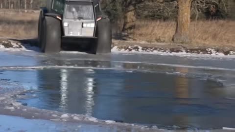 Car in water .