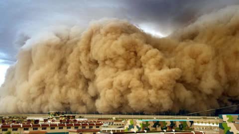 Sandstorm darkened towns and villages in northwest China