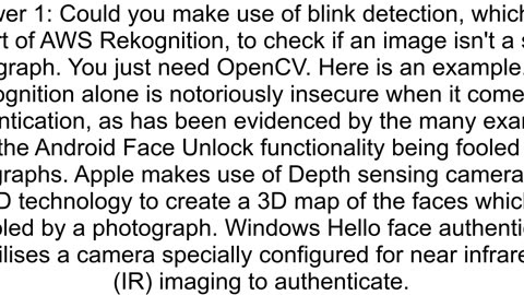 Detecting liveness with AWS Rekognition