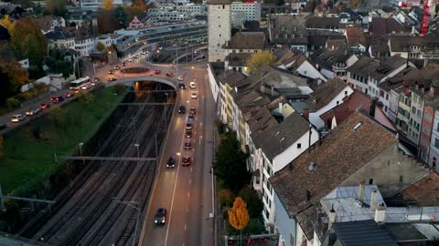 Drone on traffic city