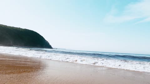 Beautiful view of the sea waves on the beach, Horizontal quality photography | 4K Video