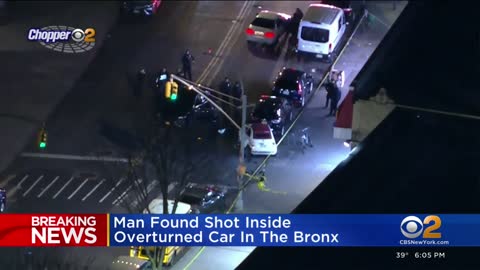 Man found shot inside overturned car in the Bronx