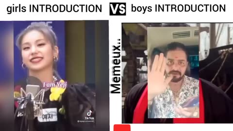 girls introduction vs boys introduction 😂😂 funny videos..#memes #memeux #vs