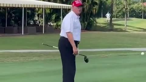 Trump Bashes Biden on the Golf Course