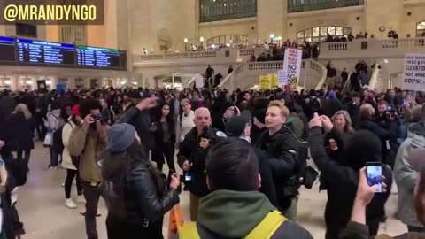 Jan 31 2020 NY 1.1 grand central station 'Fascist! Fascist! Fascist!' yell at a videographer