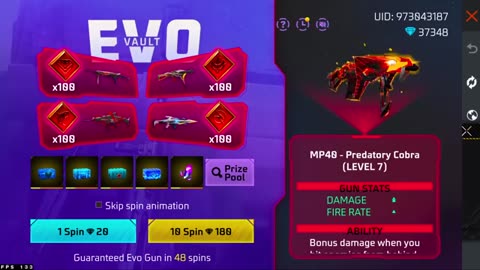 Free Fire new all Evo gun skin return event